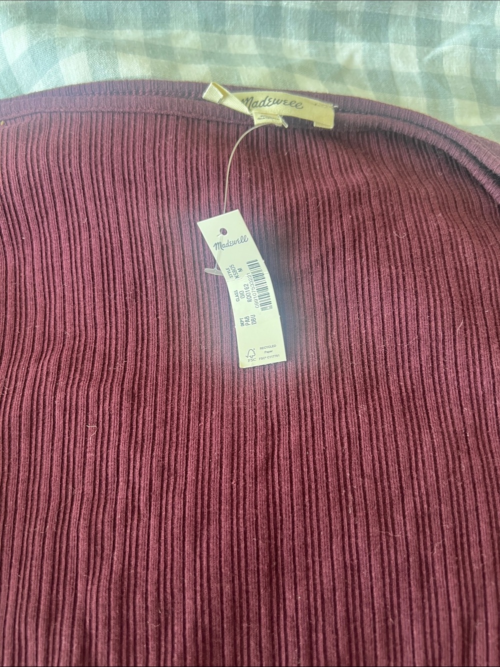 Madewell Ribbed Shirt Burgundy